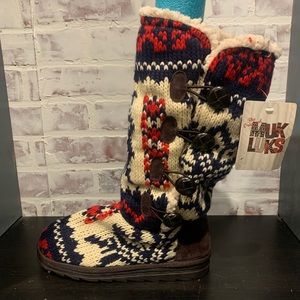 MUK LUKS KNIT PATTERNED BOOT NEW WITH TAGS 8.5